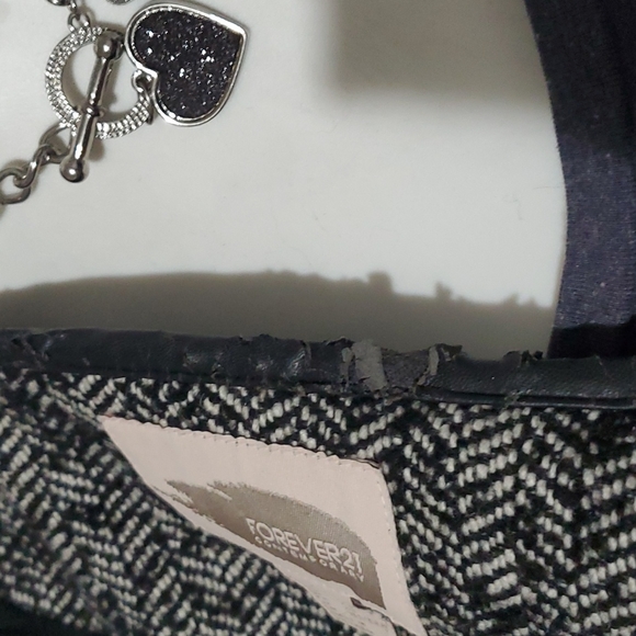 Forever 21 womens cropped twead/ faux leather jacket blazer, size XS - Picture 10 of 13